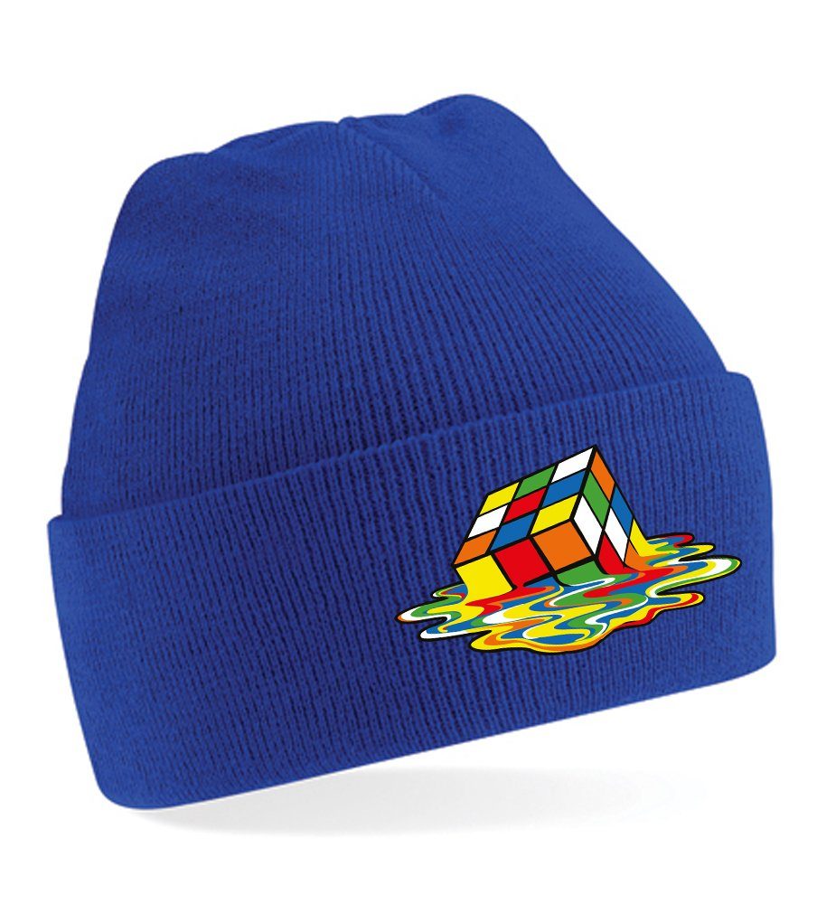 Blondie & Brownie Beanie Unisex Erwachsenen Mütze Zauberwürfel Cube Rubix Sheldon Royalblau