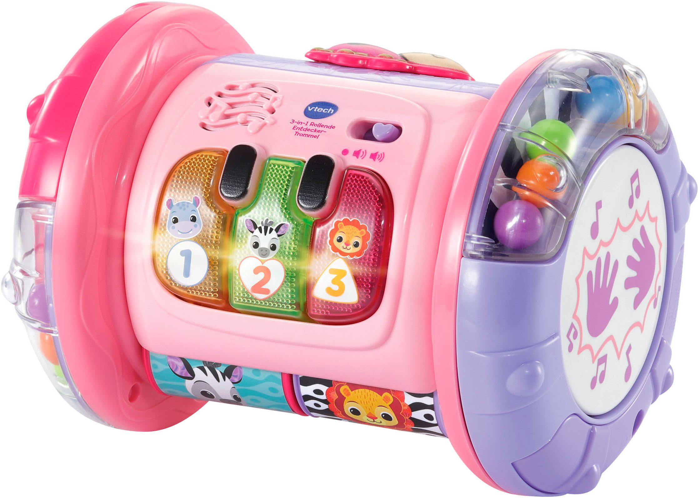Lernspielzeug Vtech Baby, 3in1 Rollende Entdecker-Trommel