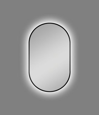 Talos Dekospiegel LED Design Spiegel oval schwarz, 45x75 cm (1-St), LED Beleuchtung