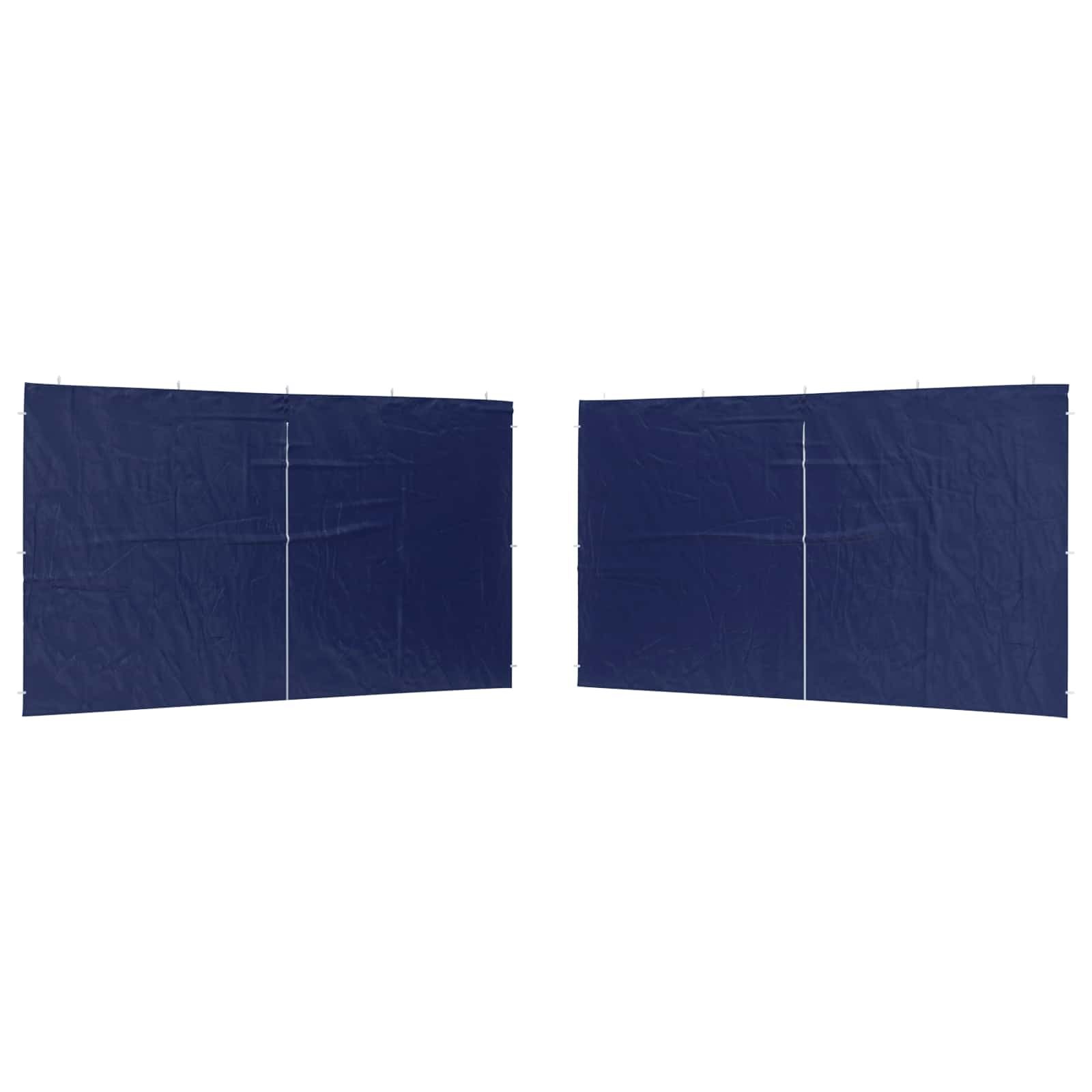 vidaXL Partyzelt Party Zelt Seitenteil 2 pcs Blau 400 x 195 cm PE und Stahl