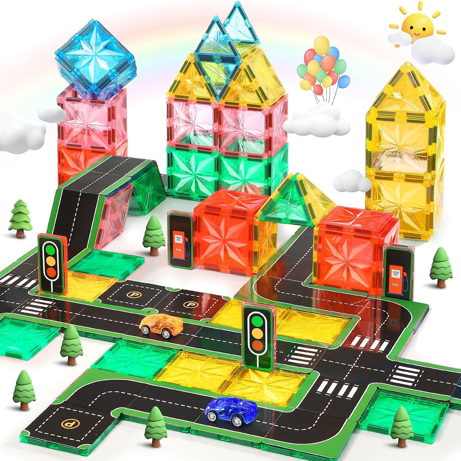 POPOLIC 72-teiliges magnetisches Fliesen-Set für Kinder, günstig online kaufen