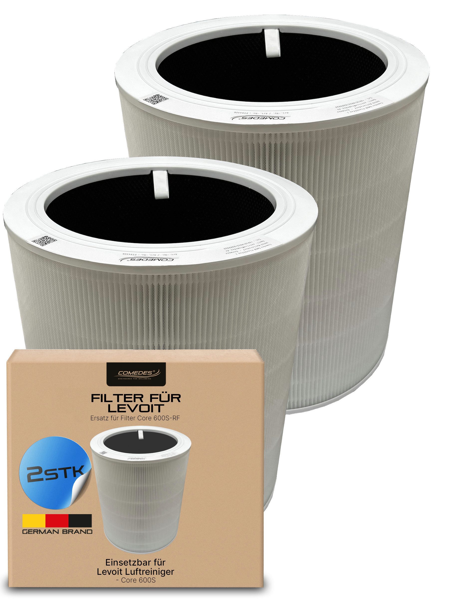 Comedes Ersatzfilter 2er Set Comedes Ersatzfilter passend für Levoit Core 600S, Zubehör für Levoit Core 600S