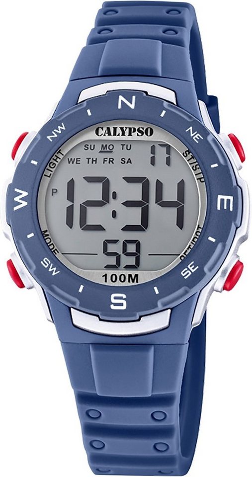 CALYPSO WATCHES Digitaluhr Calypso Unisex Uhr Digital K5801/5, Damen,  Herrenuhr rund, mittel (ca. 35mm) Kunststoffarmband, SportStyle