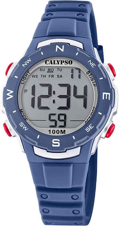 CALYPSO WATCHES Digitaluhr Calypso Unisex Uhr Digital K5801/5, Damen, Herrenuhr rund, mittel (ca. 35mm) Kunststoffarmband, SportStyle