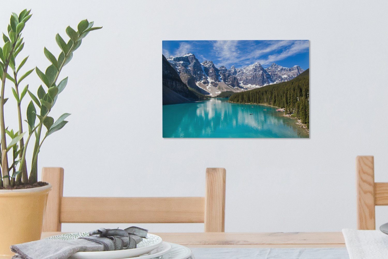 Wandbild OneMillionCanvasses® Moraine in Leinwandbilder, St), (1 cm Aufhängefertig, Wanddeko, Kanada, Lake 30x20 Leinwandbild