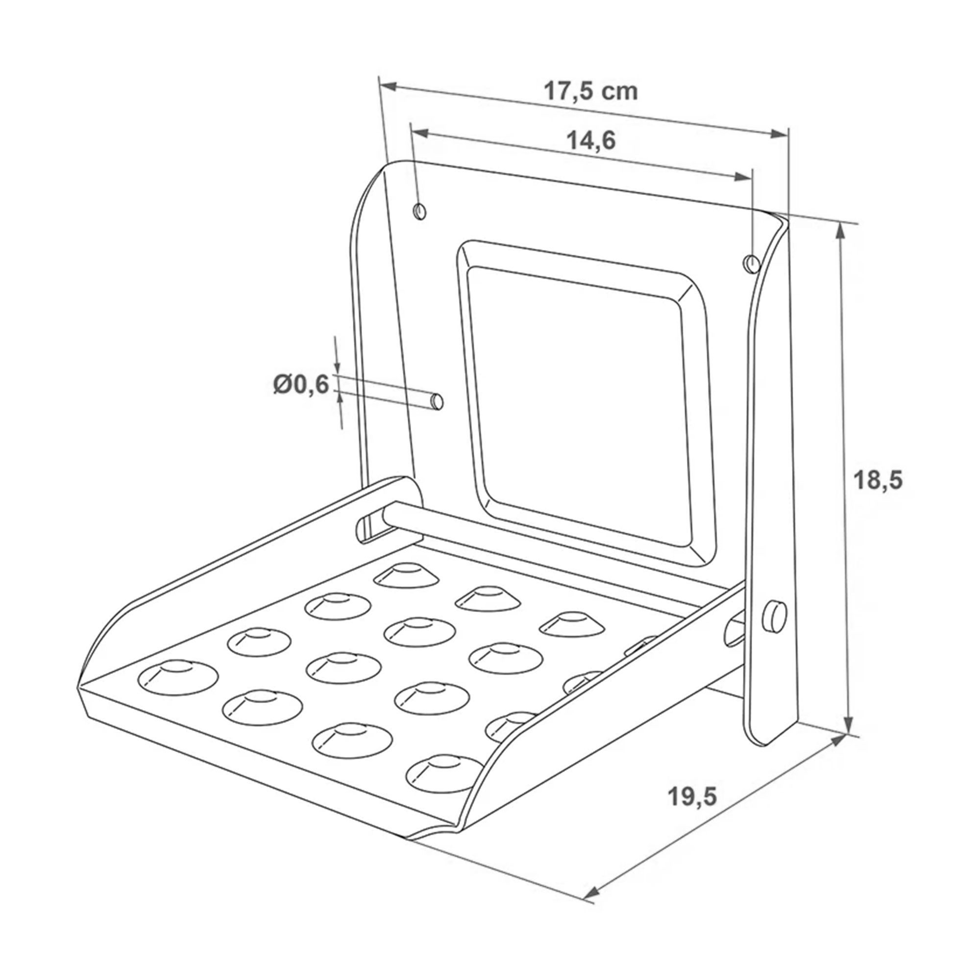APT PKW-Anhänger Klapptritt für Anhänger – Verzinkter Stahl, 195 x 170 mm, bis 150 kg b, k.A.