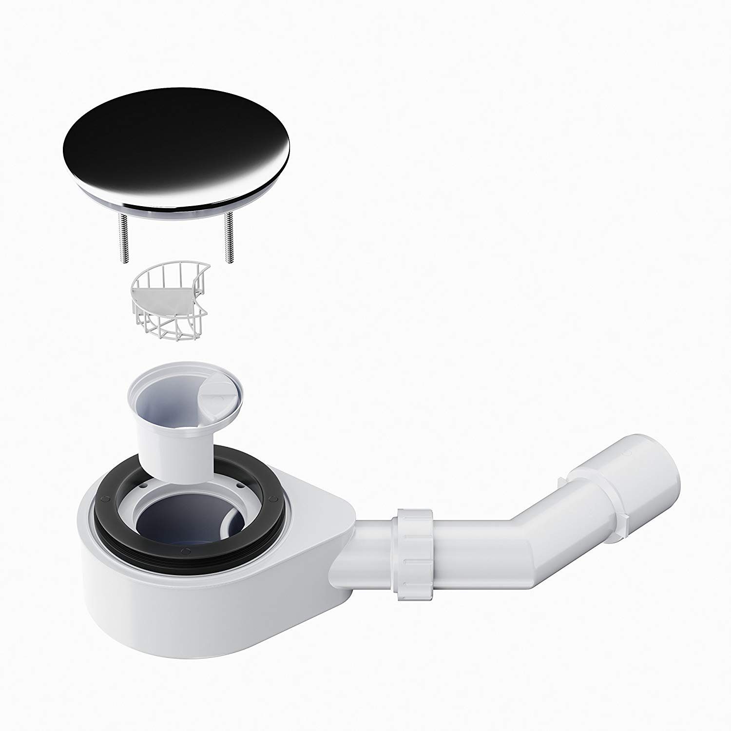 NORDONA Duschablauf Extraflache Ablaufgarnitur mit Haarsieb, Einbautiefe: 6 günstig online kaufen