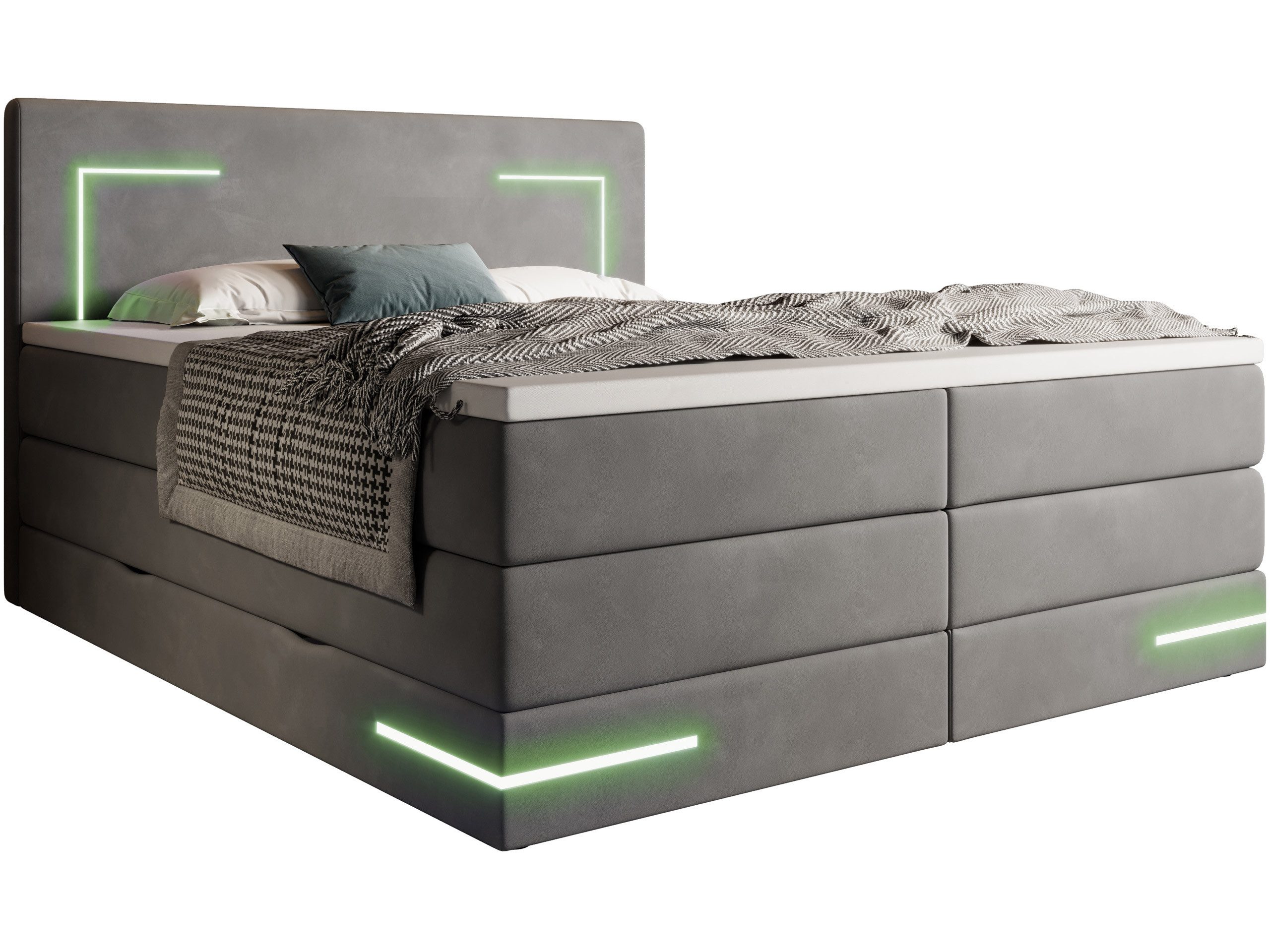 wonello Boxspringbett Estero, mit LED Beleuchtung (RGB), Bettkasten, Matrat günstig online kaufen