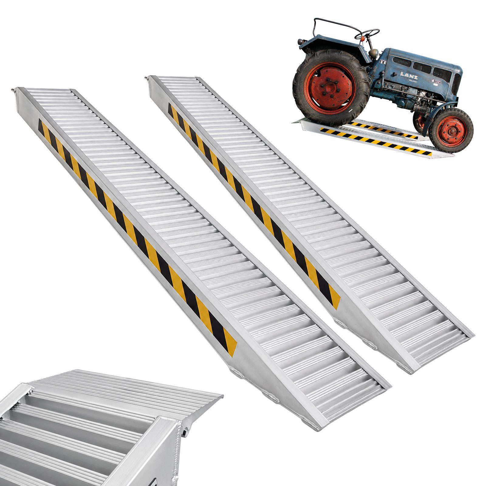 TRUTZHOLM Auffahrrampe 2x Schwerlastrampe 3800 kg Länge 212 cm Alu Breite 30 cm für PKW (2-St), Für Kettenfahrzeuge, PKW, Minibagger geeignet