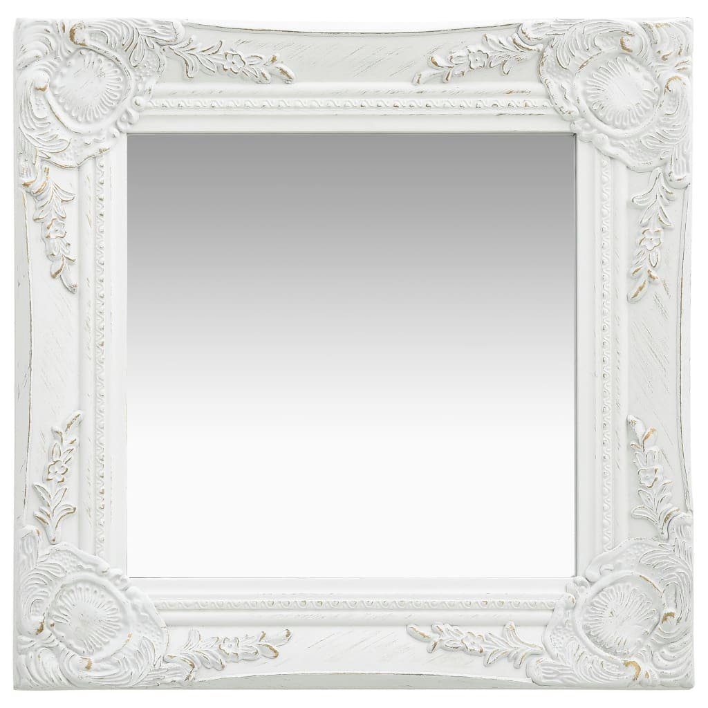 im Weiß (1-St) Spiegel 40x40 cm | Barock-Stil Weiß Weiß vidaXL Wandspiegel