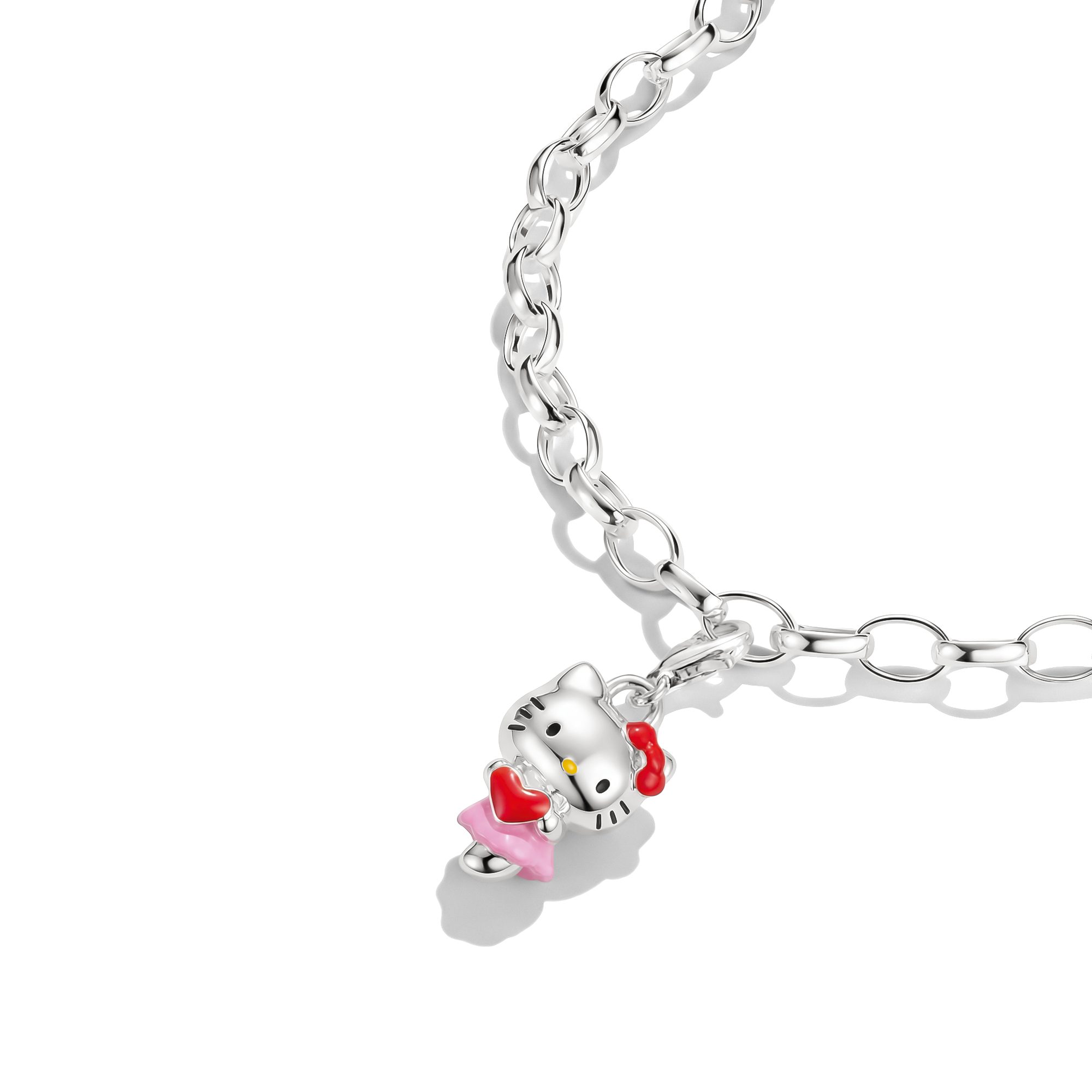 THOMAS SABO Charm-Einhänger THOMAS SABO ♡ Hello Kitty Charm mit Herz - Original, Emaille