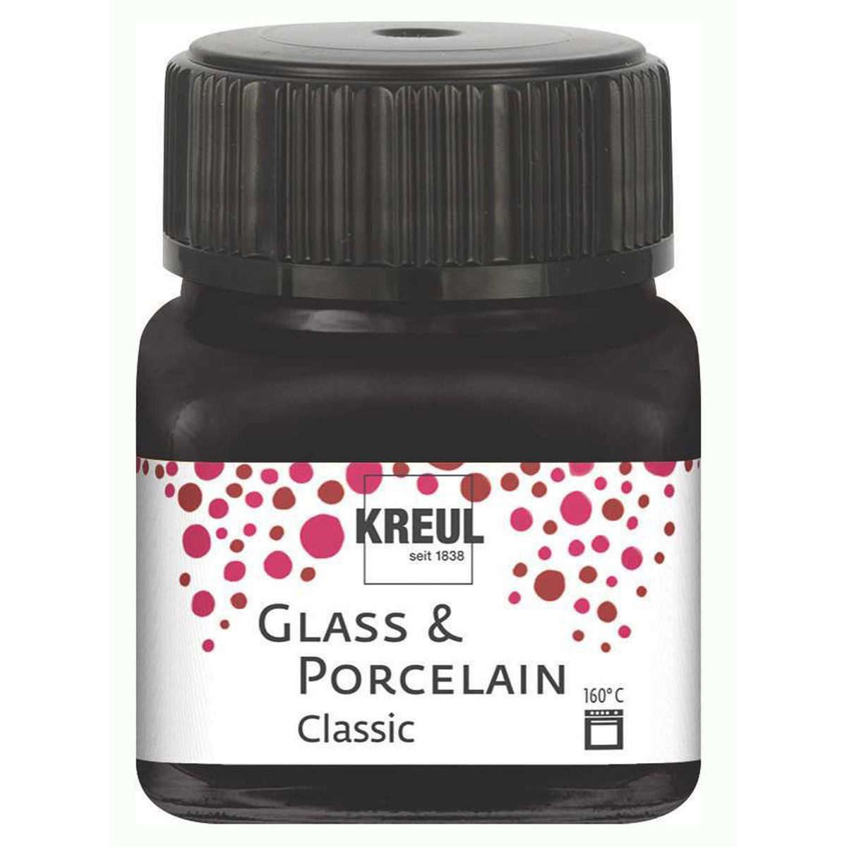 C. KREUL Porzellanfarbe KREUL Glass & Porcelain Farbe Classic schwarz 20ml Glas