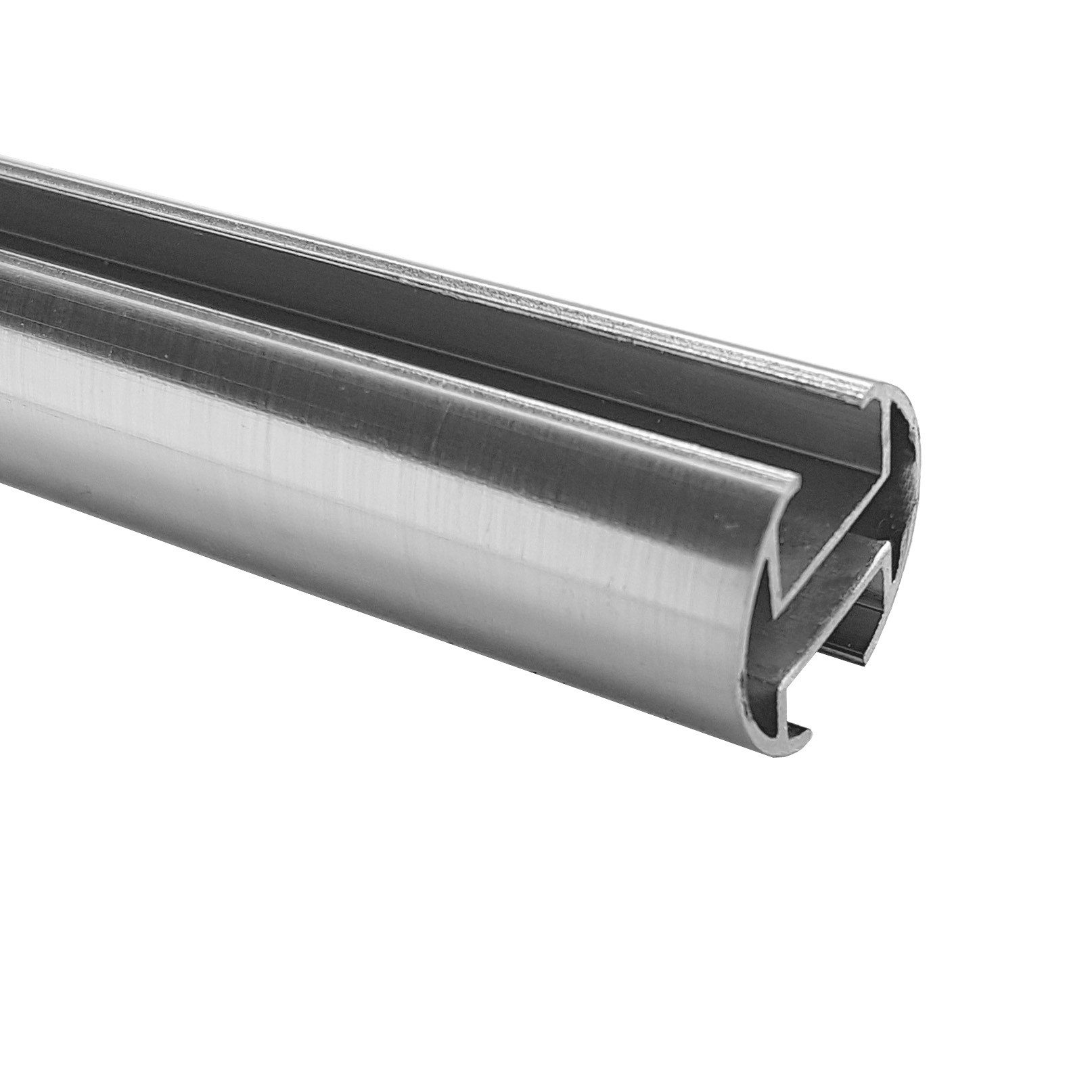 BASIT Gardinenstange Innenlauf Edelstahloptik 20mm mit Deckenträgern 120 cm günstig online kaufen