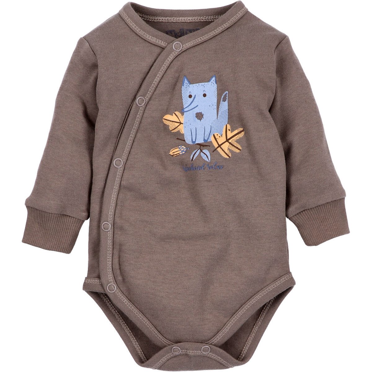 NINI Langarmwickelbody Fuchs Unisex Kinder (1-tlg) Langarm Einteiler, Body, Longsleeve-Body, Bodysuit, Stretchbody