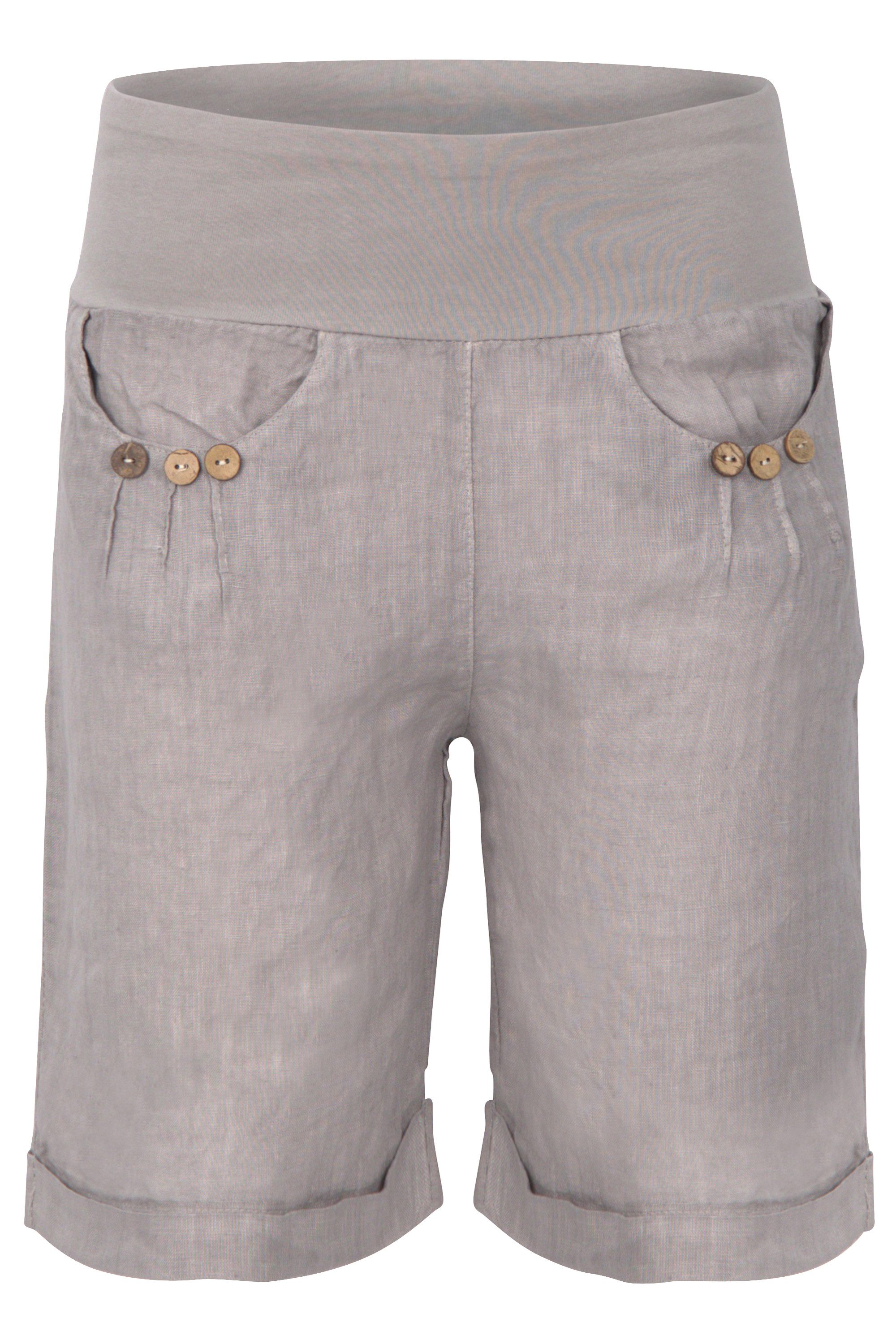 malito more than fashion Leinenhose malito Damen Bermuda aus Leinen, lässige kurze Hose, Shorts für den Bermuda aus Leinen