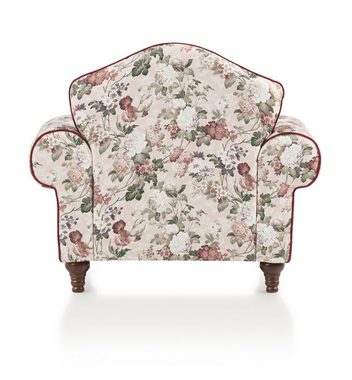 Furn.Design Sessel Elita (Polstersessel in Creme mit Blumenmuster, Landhausstil), mit Bonell Federkern