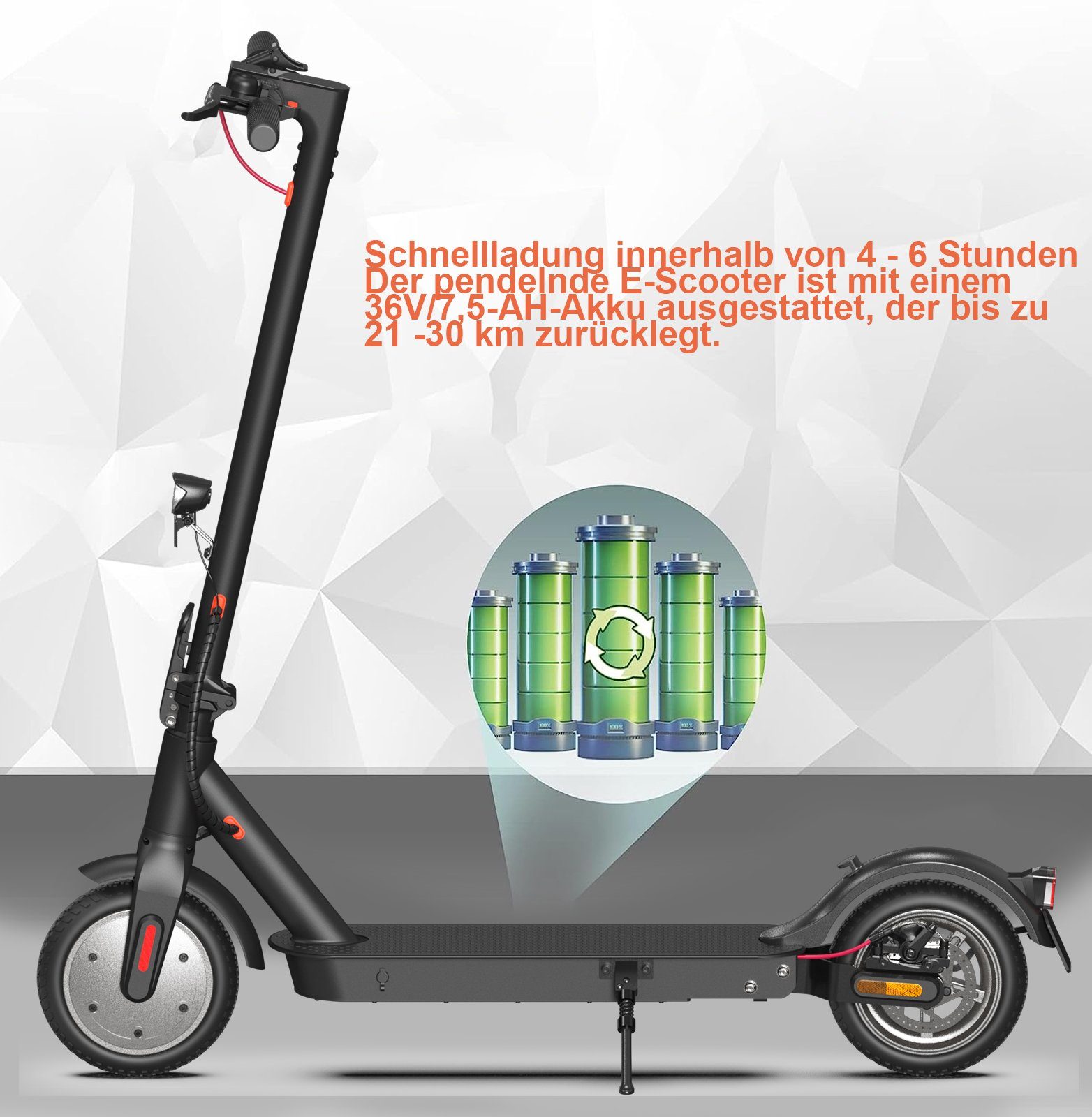 ABE 2 LETGOSPT E-Scooter E-Scooter 2 bis mit zoll Faltbarer Belastung Stück 8,5 LED für Elektroroller E-roller Stück 120kg, Straßenzulassung E-Scooter Display, & App eKFV, Erwachsene