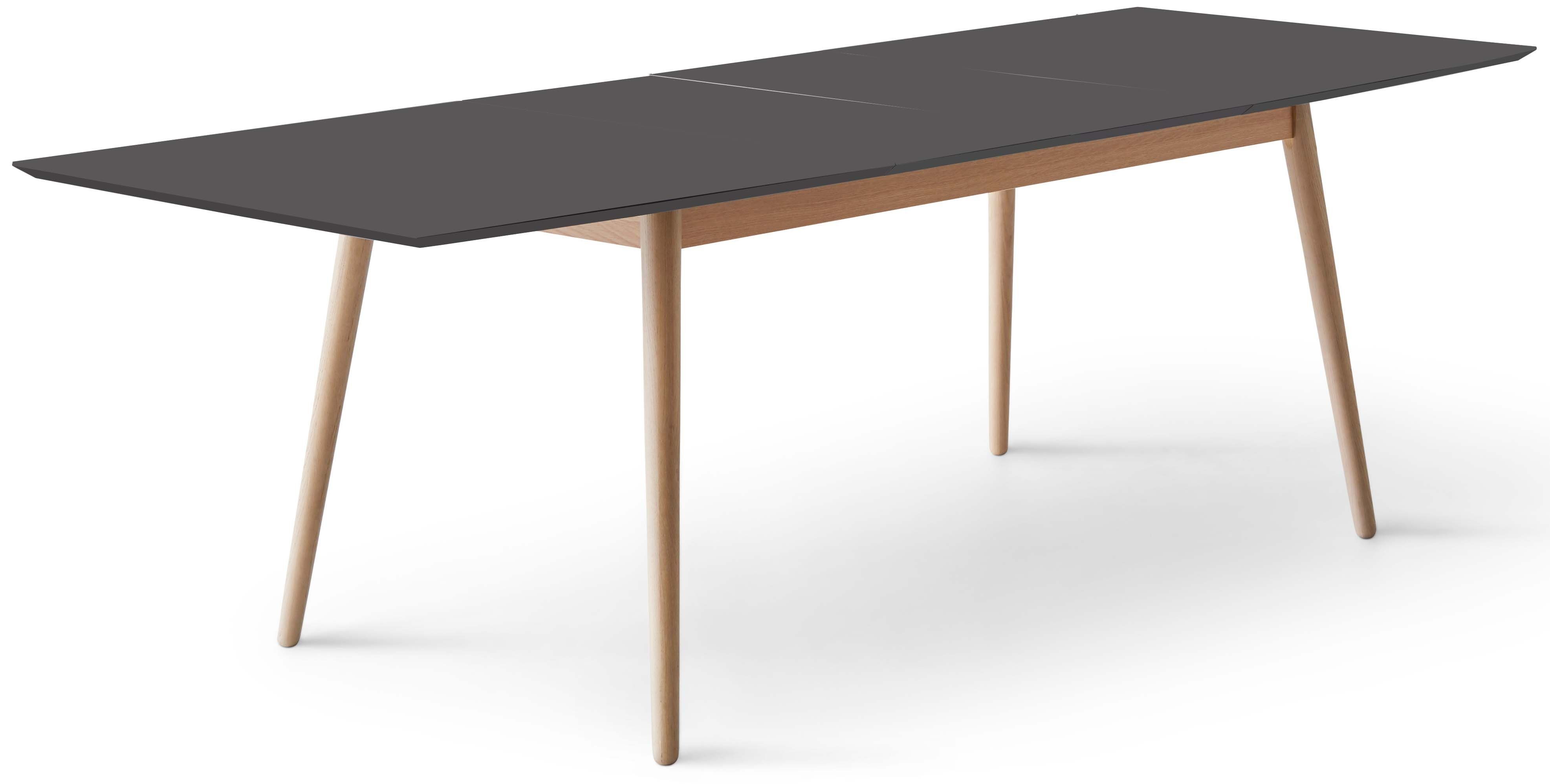 Hammel Furniture Esstisch Meza by Gestell aus Massivholz, bootsförmige Tischplatte 2 MDF, Schwarz Hammel, Einlegeplatten