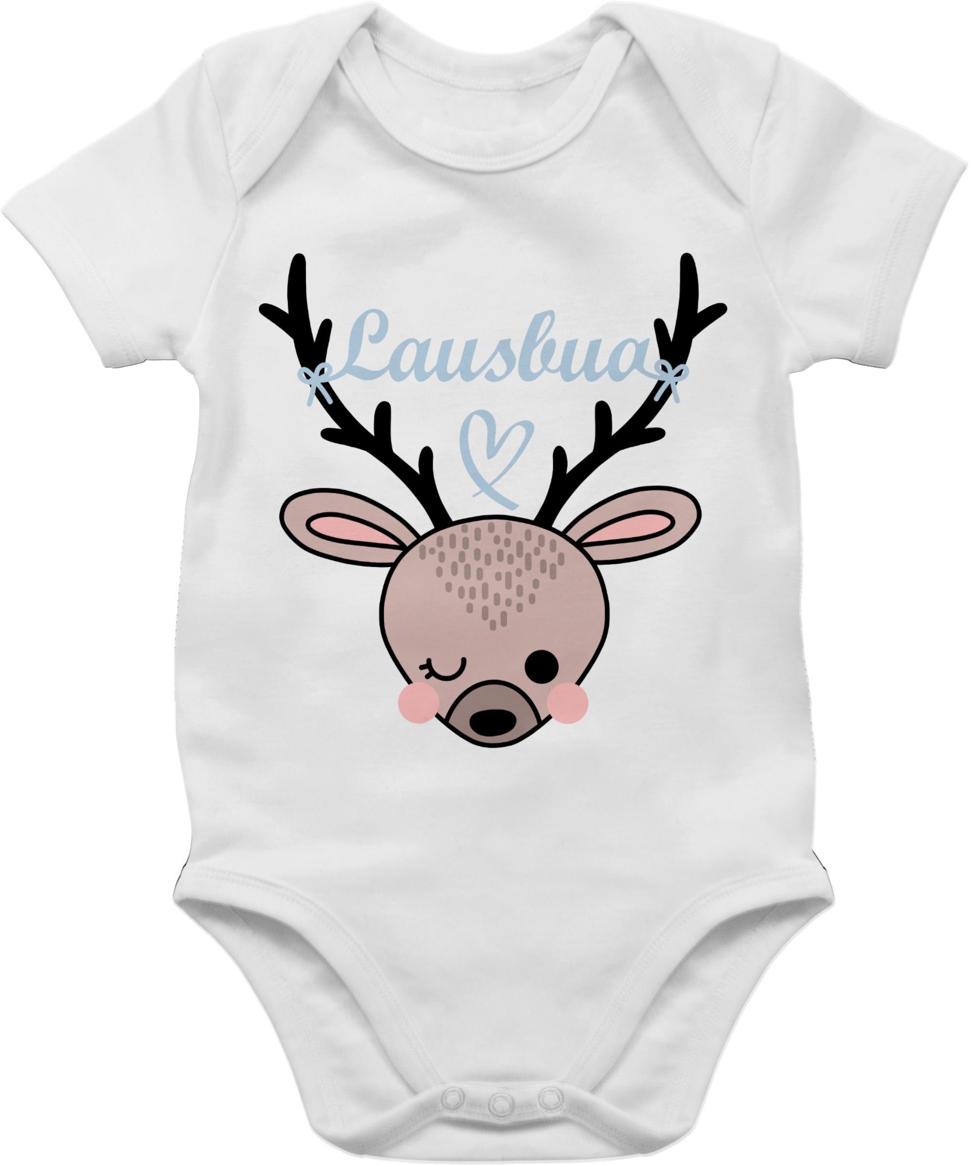 Shirtracer Shirtbody Lausbua Reh Mode für Oktoberfest Baby Outfit 2 Weiß