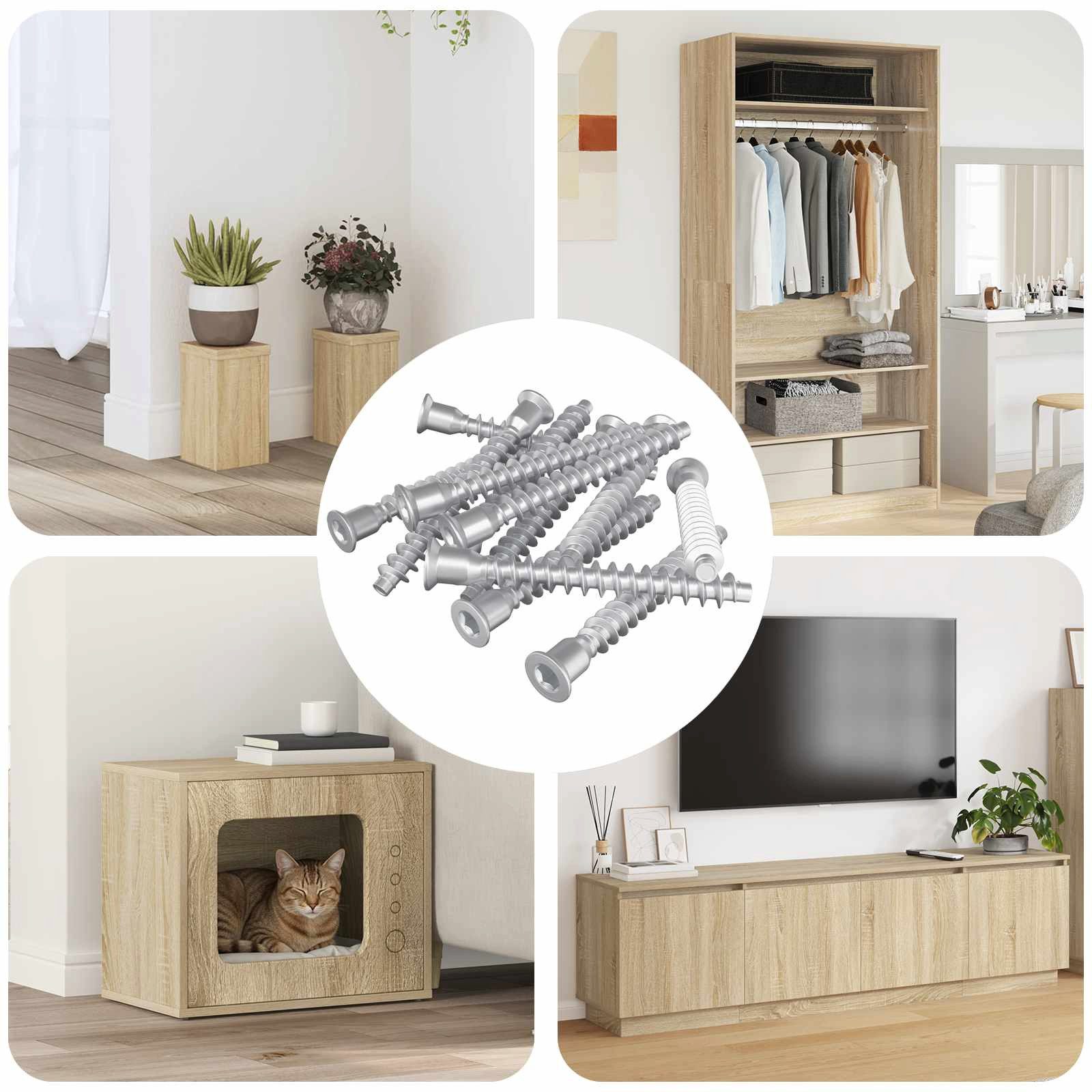 vidaXL Schraube, Confirmat-Schrauben 12 pcs Silber Metall