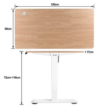 HOMALL Schreibtisch Höhenverstellbarer Elektrisch Schreibtisch 120x60