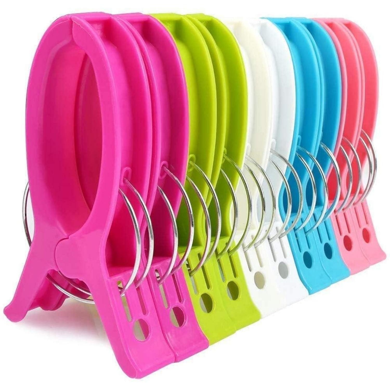LuxusKollektion Handtuchklemme XXL Strandtuchklammern 10 Stk. 5 Farben