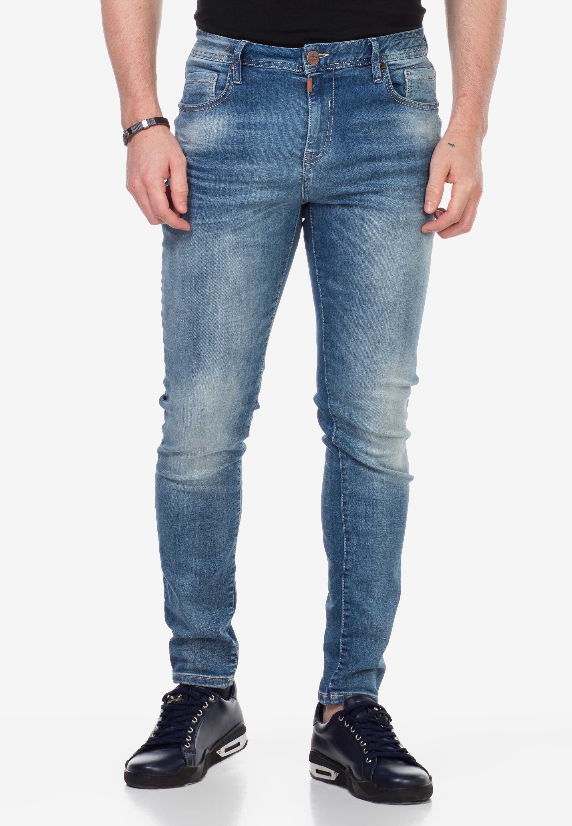 Cipo & mit Baxx verwaschenen Look Slim-fit-Jeans