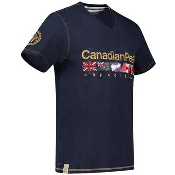 Canadian Peak T-Shirt V-Neck Joukeak aus Baumwolle mit Logostick