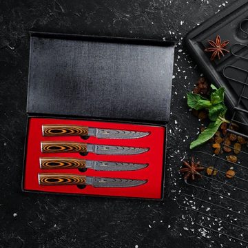 Küchenkompane Messer-Set Steak-Messerset - Steakmesserset 4-teilig - Handgeschärfte Klingen