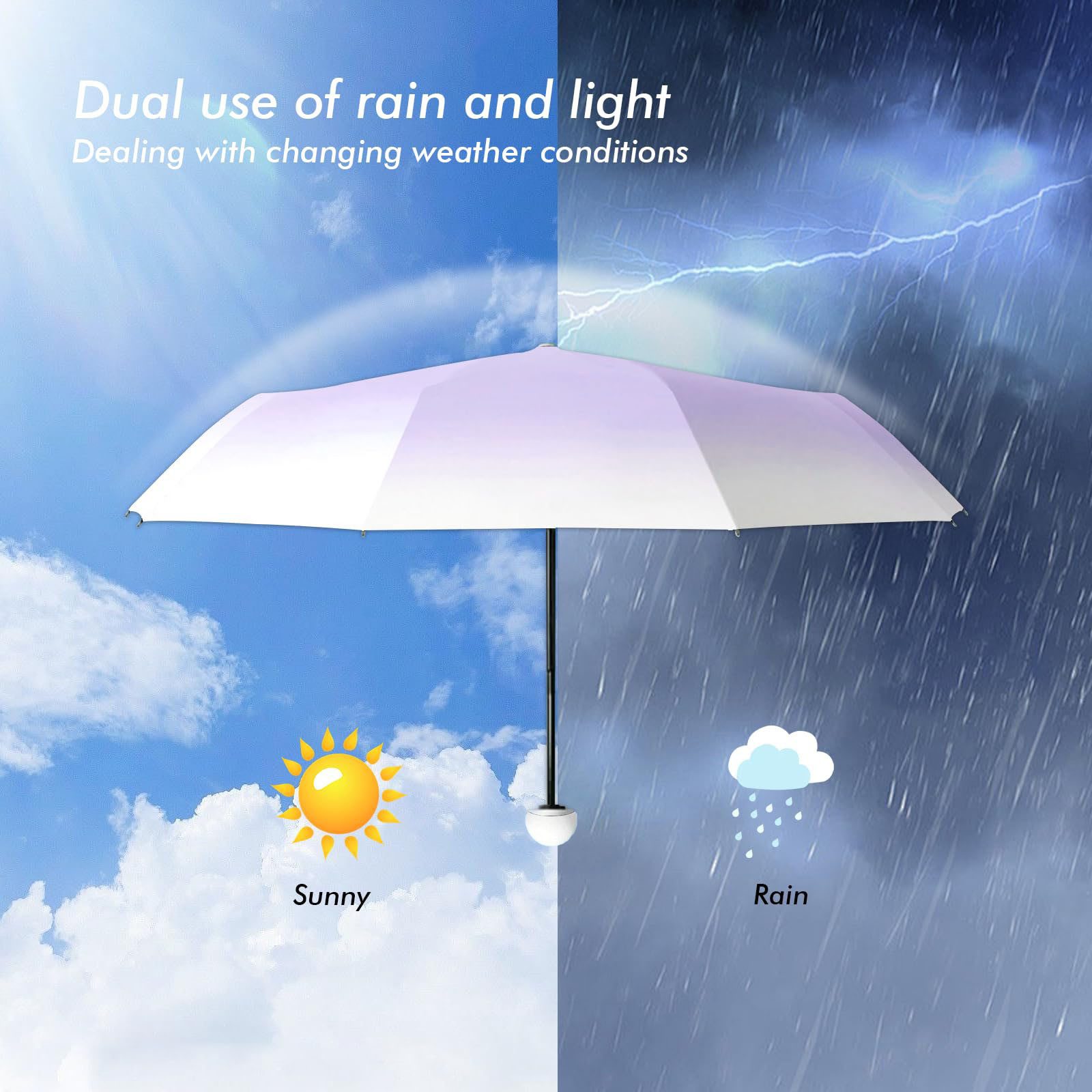 RWEUOQ Taschenregenschirm kleiner Regenschirm mit Farbverlauf, günstig online kaufen