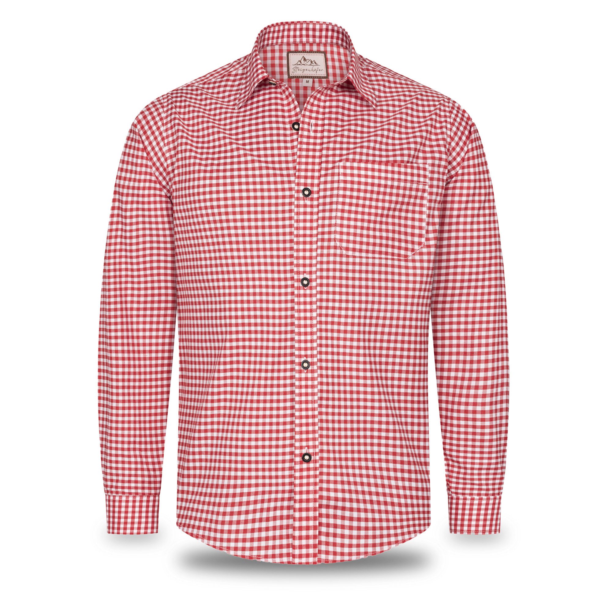 Steigenhöfer Manufaktur Trachtenhemd Trachtenhemd Herren Langarm - Heinz - zum Oktoberfest - Rot - XL