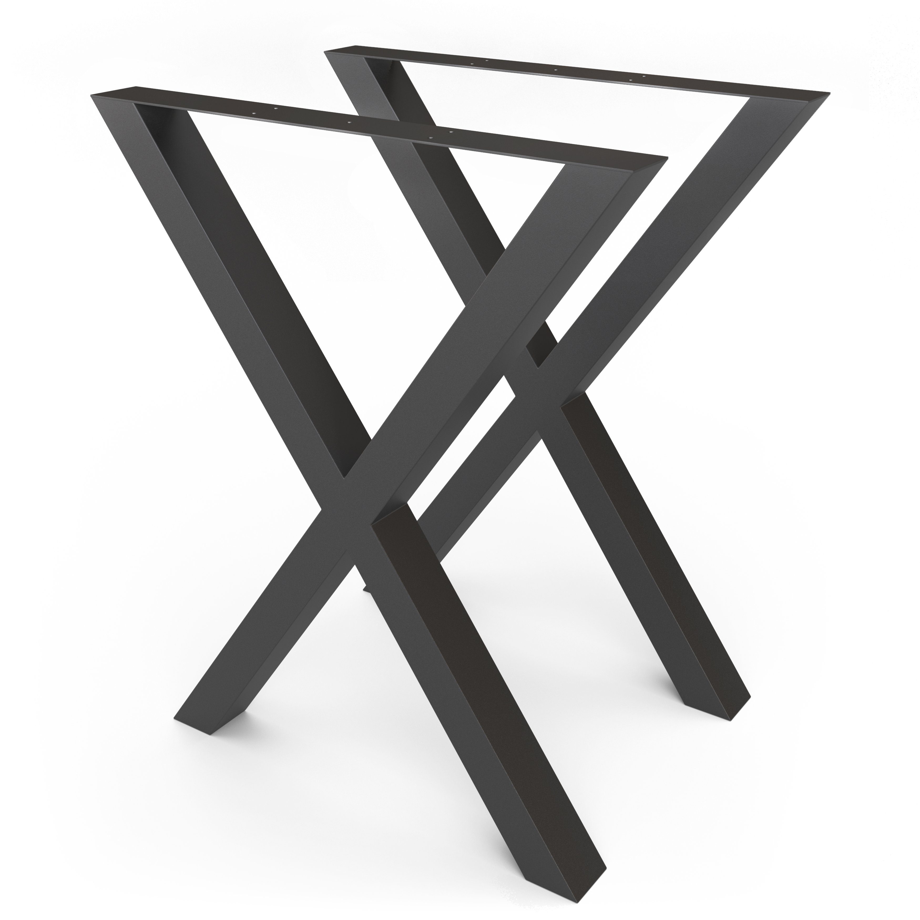 sossai® Tischgestell Stahl Tischgestell TKX2 X-Form 60x72cm in Schwarz (2-St), Rahmen: 60mm x 60mm