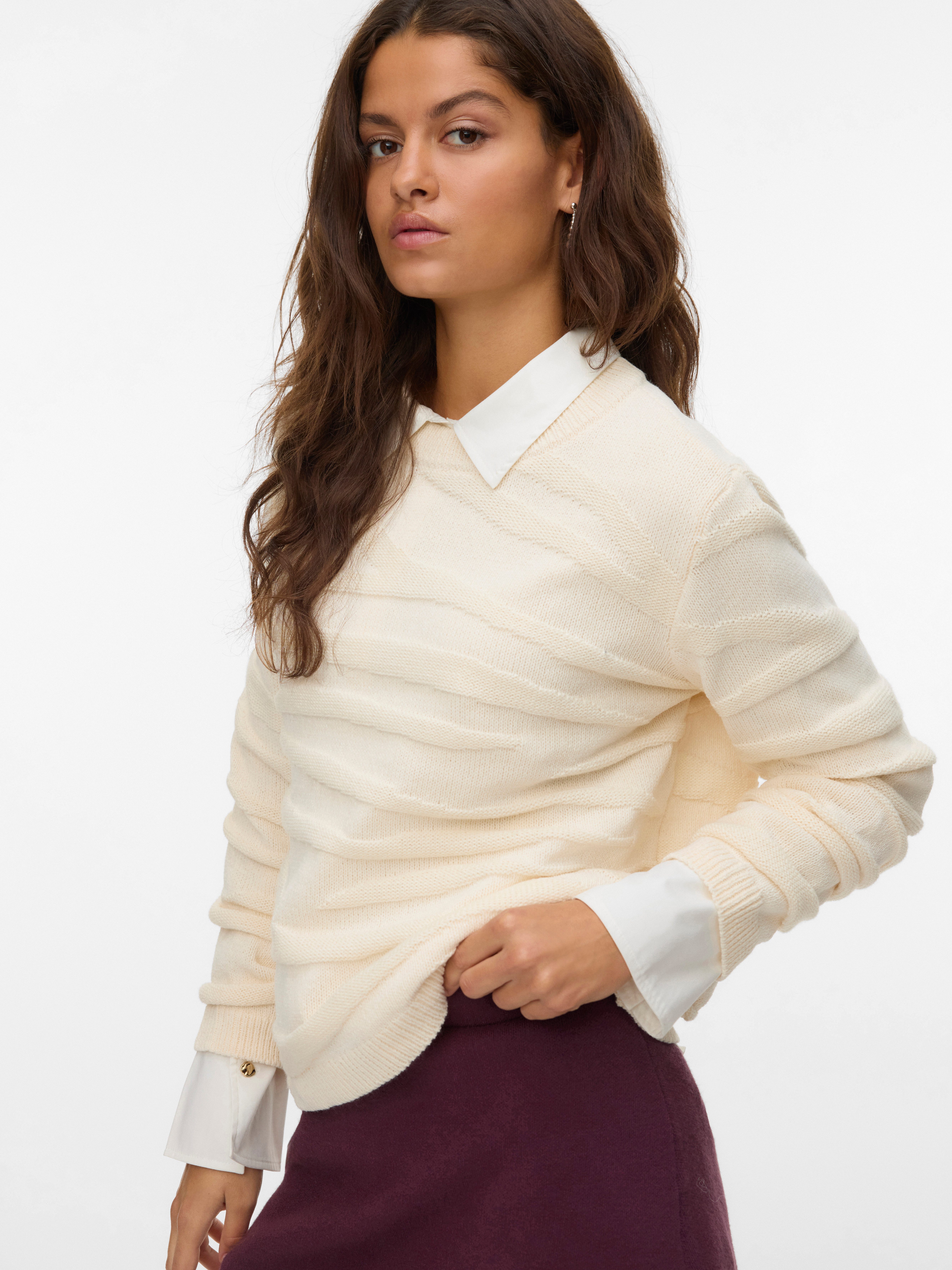 Vero Moda Strickpullover VMMALOU LS O-NECK PULLOVER BOO günstig online kaufen