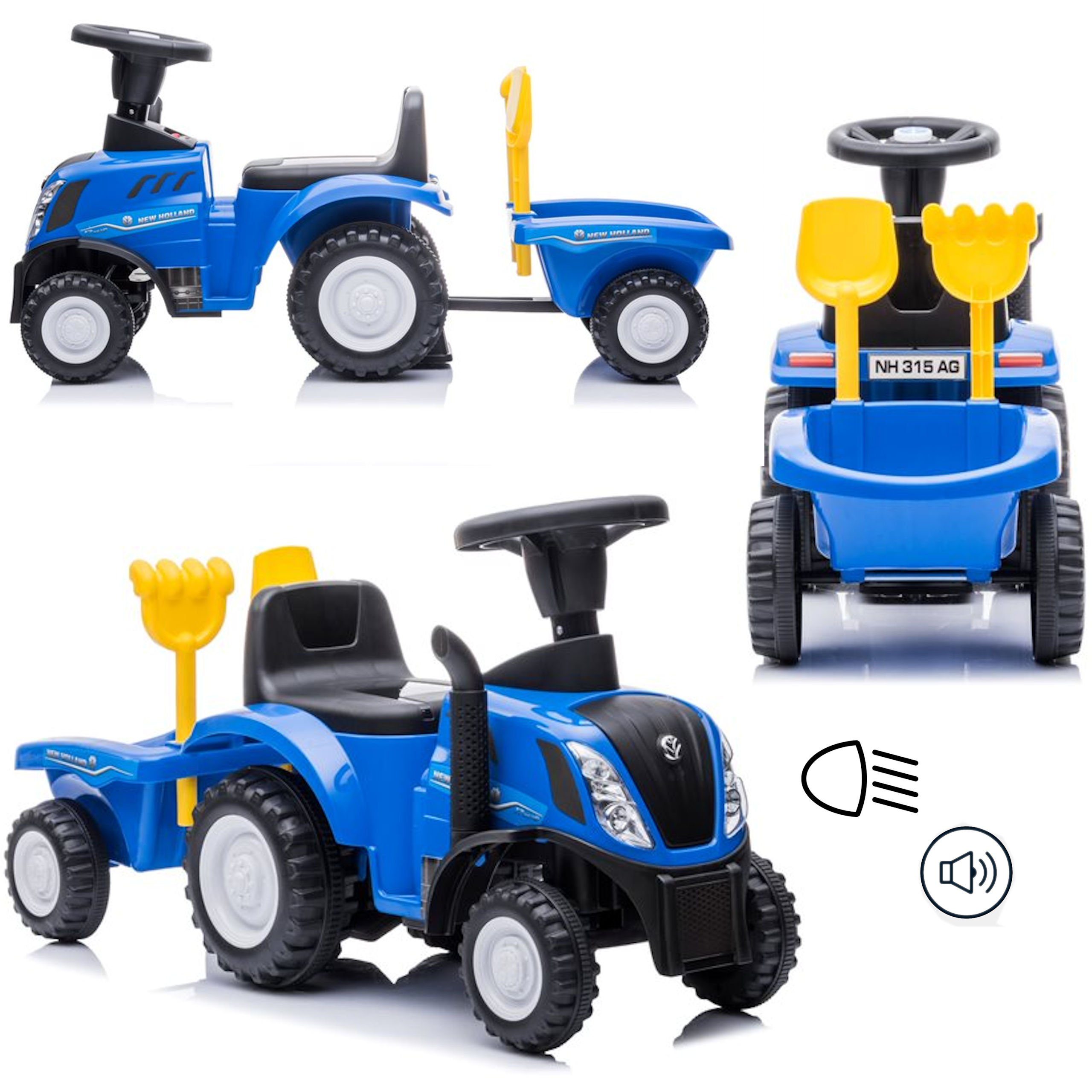 Rutscherauto Kindertraktor, New Holland Traktor,Traktor mit Anhänger,ab 12 Monaten