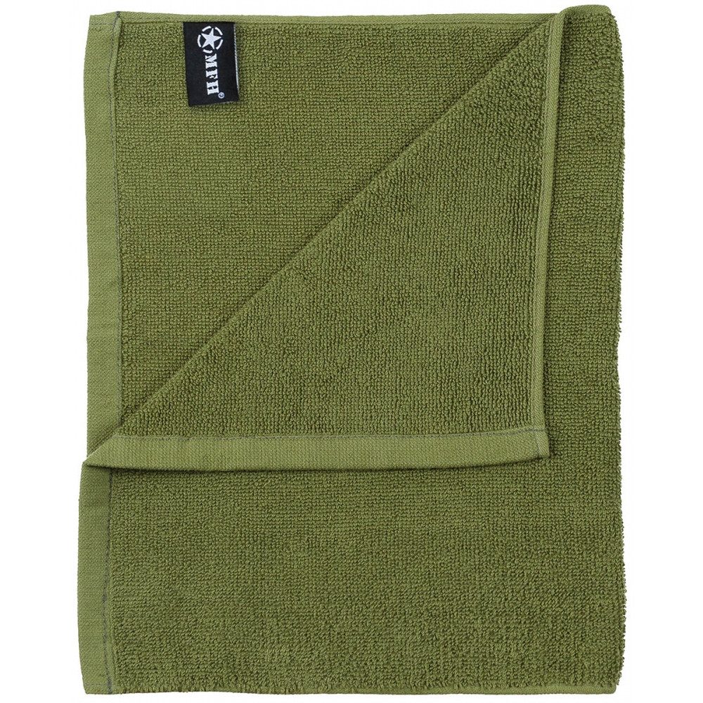 MFH Handtuch MFH Handtuch Frottee oliv 50x30 cm, 100 % Baumwolle (Handtuch)