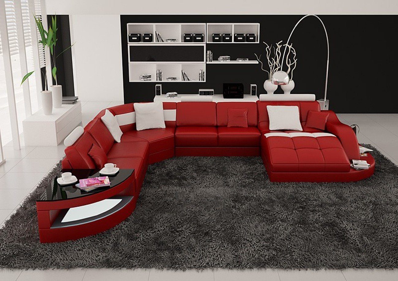 Sofa Sitz Rot Modernes in Europe Ecke, Made Eckgarnitur Polster JVmoebel U Ecksofa Form