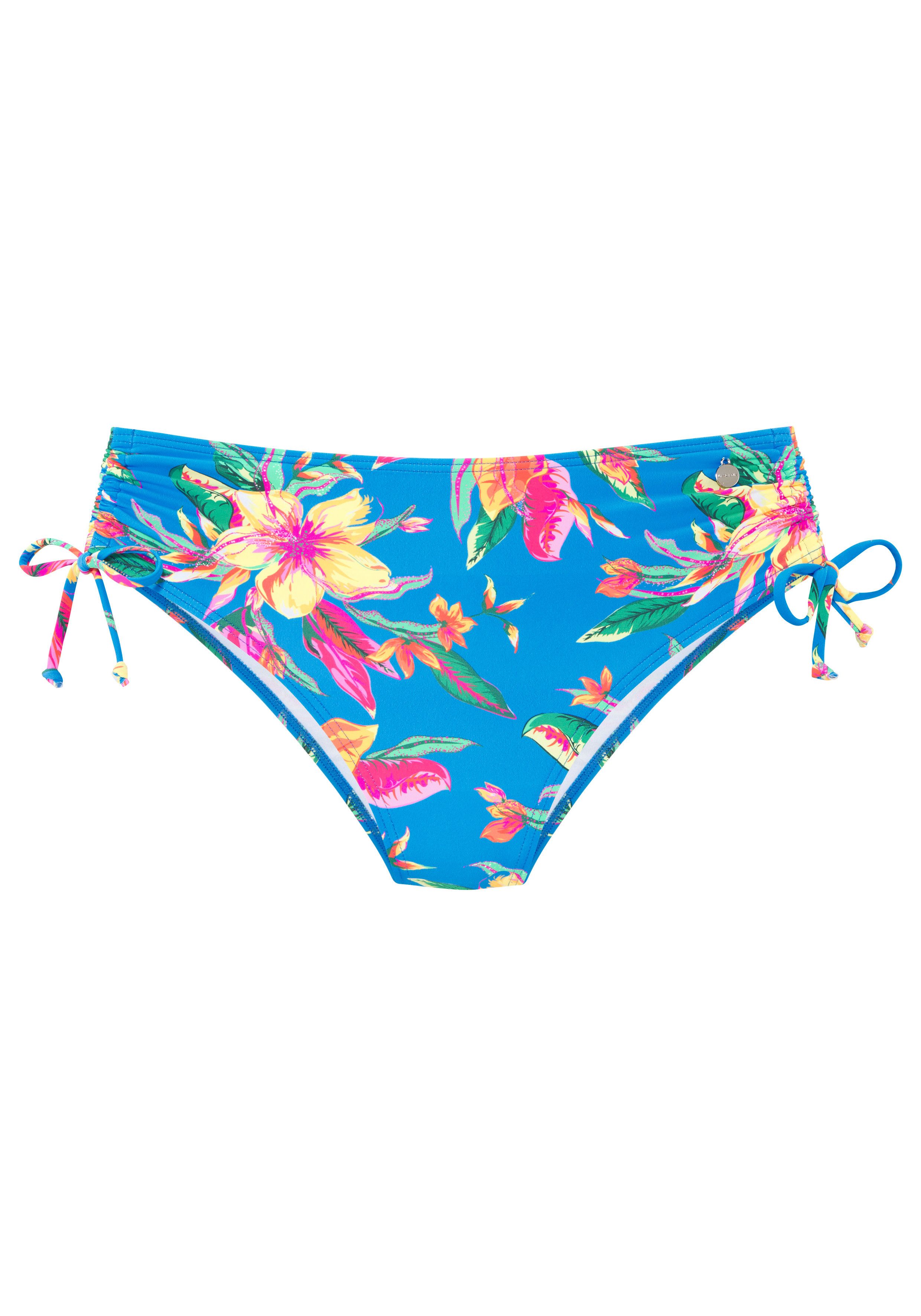 LASCANA Bikini-Hose Malia mit seitlicher Raffung mit tropischem Print – Bild 2 von 4