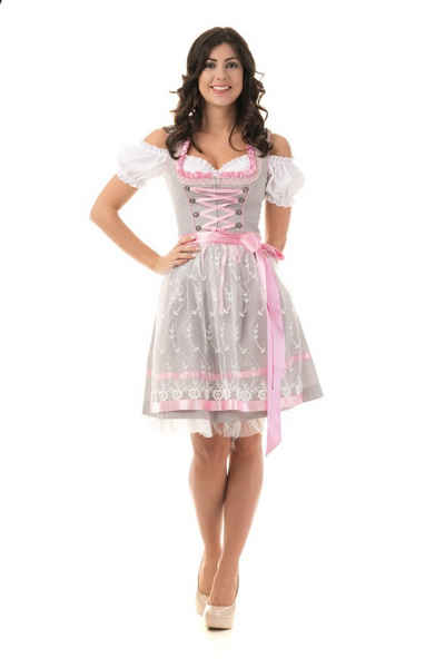 Trachtl Дирндль DIRNDL TRACHTENKLEID GRAU/ROSA 3.tlg (201)