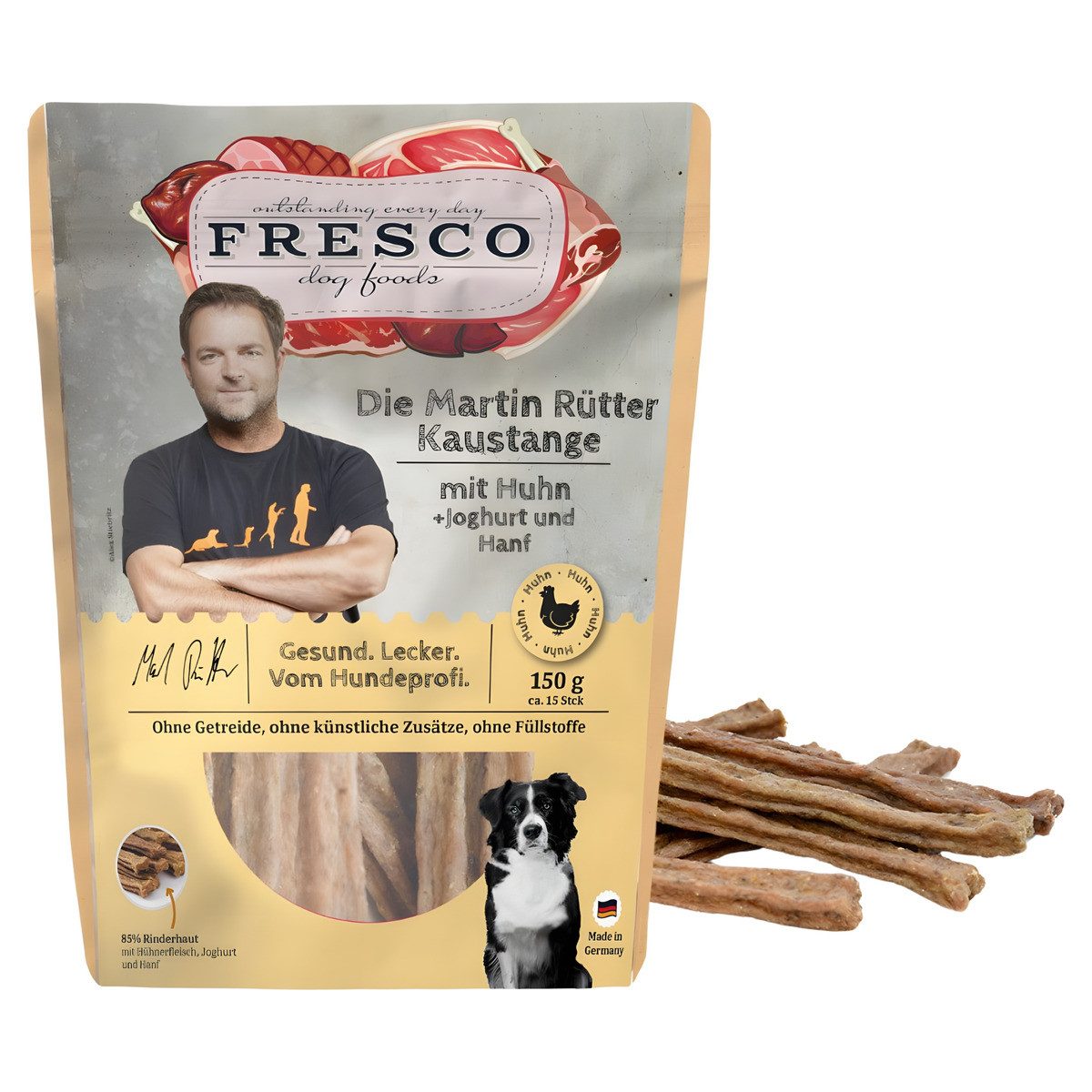 Fresco Dog Die Martin Rütter Kaustange mit Huhn, Joghurt und Hanf 150 g, Snack für: Hund