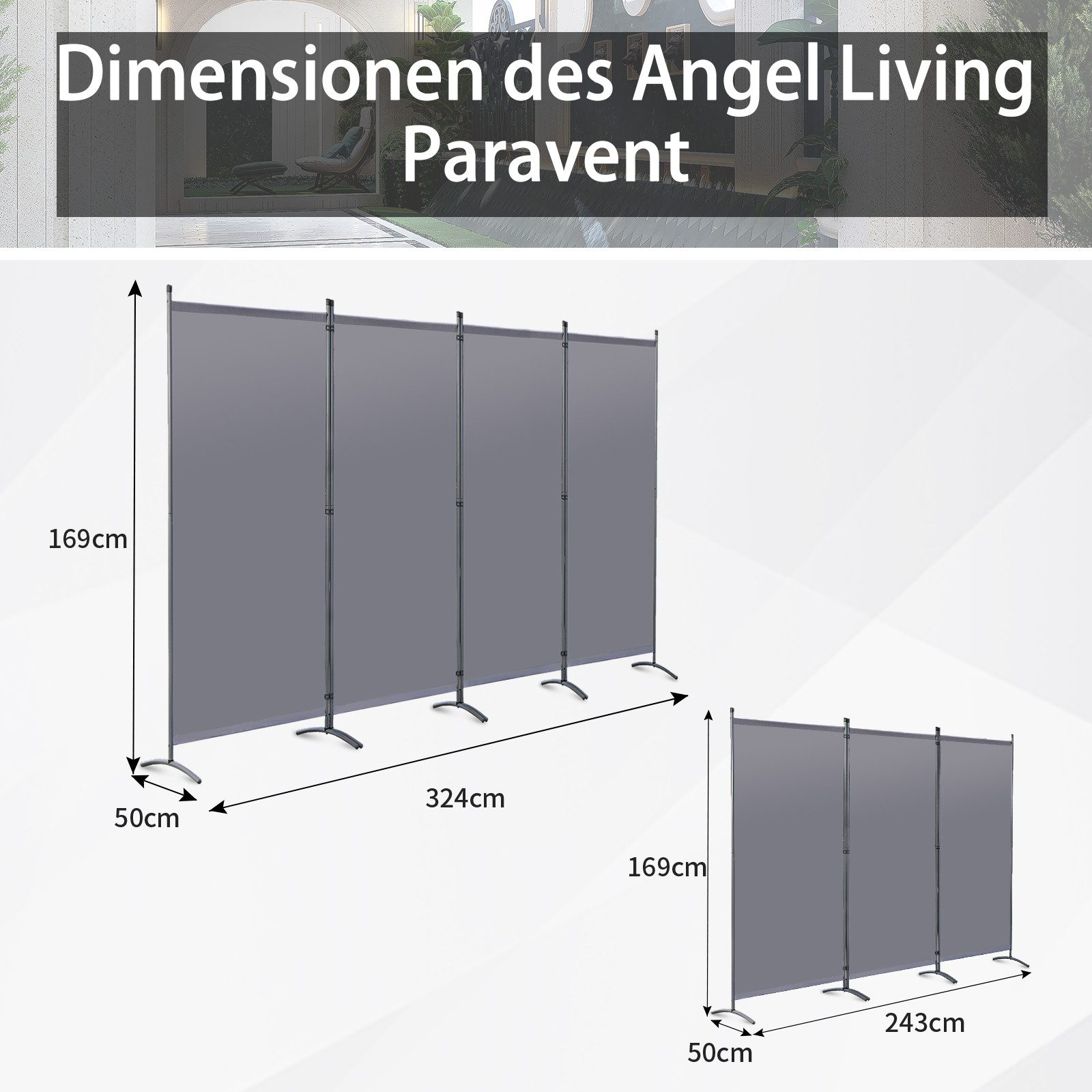 Angel Living Paravent Sichtschutz Balkonsichtschutz Paravent günstig online kaufen
