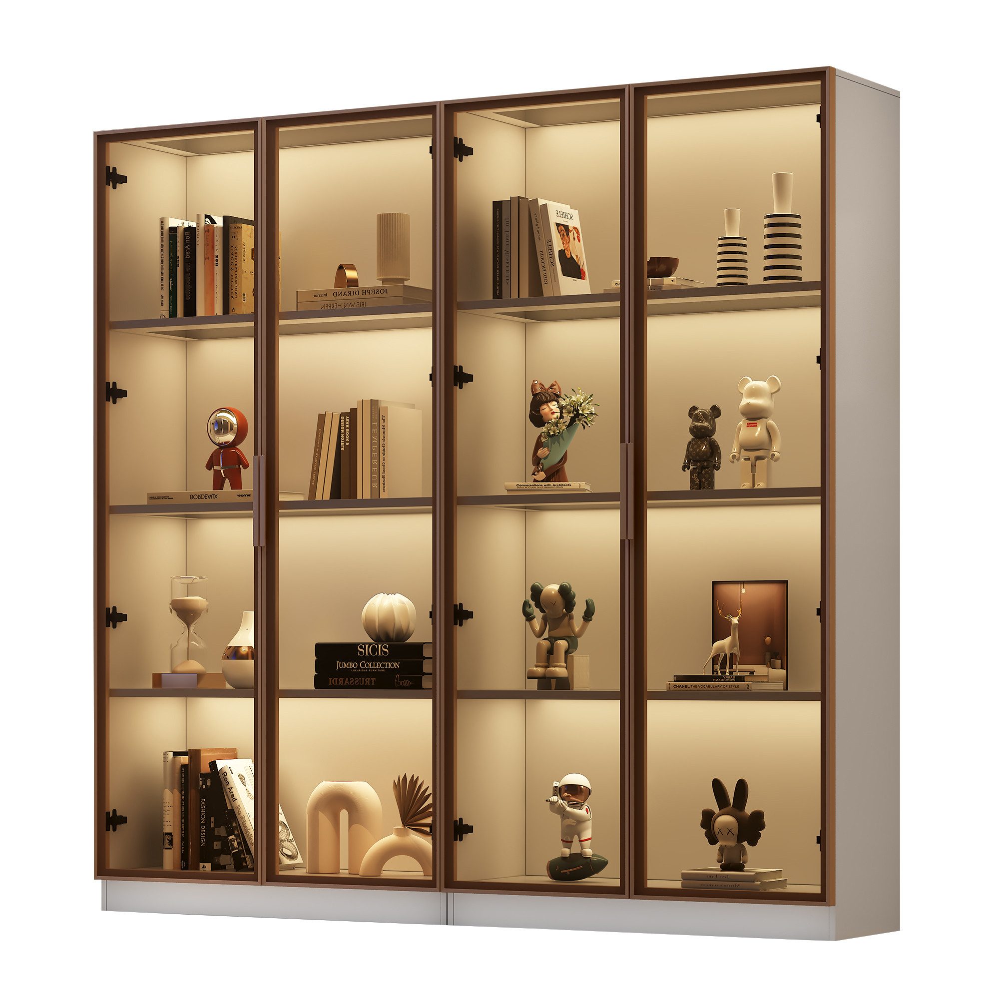 Merax Vitrine mit Glastüren (2-St) Badezimmerschrank günstig online kaufen