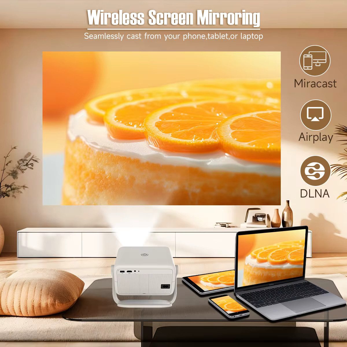 Magcubic Magcubic Tragbarer Mini Projektor Beamer L018 4K Android 11 Wifi6 Portabler Projektor (6000 lm, 20000:1, 3840 x 2160 px, BT 5.2, 4K 1080p unterstützt)