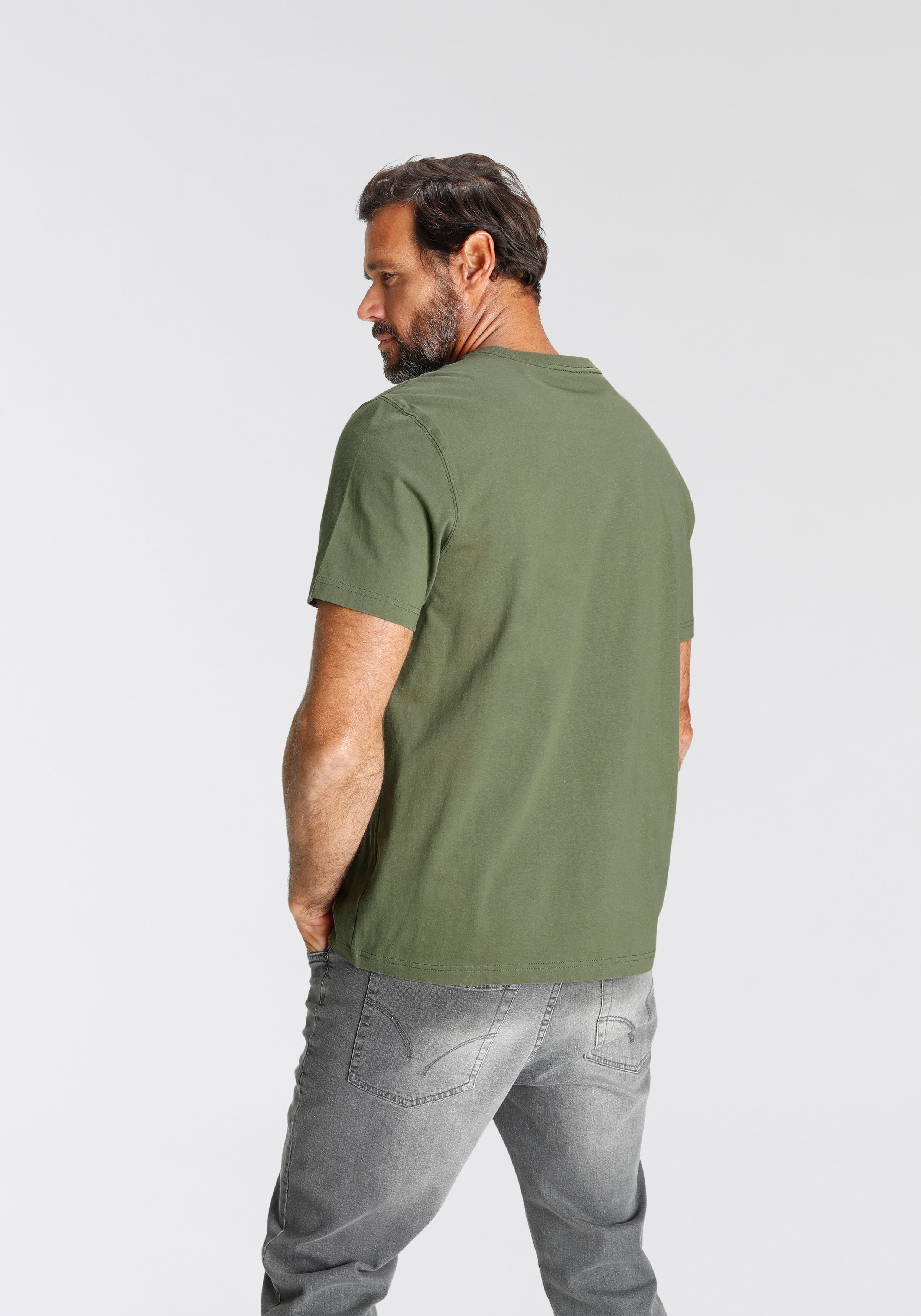 Man's World T-Shirt mit khaki modischem Print