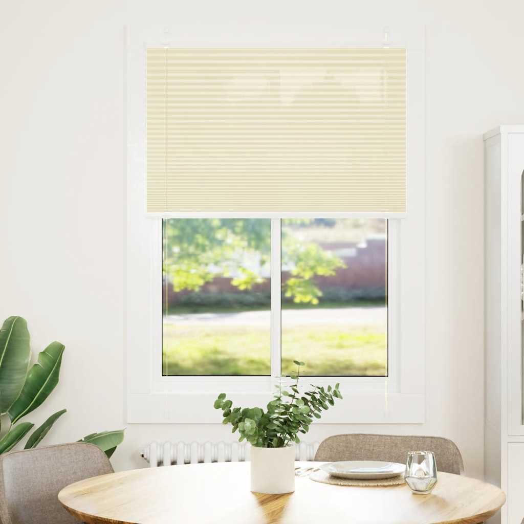 vidaXL Gardine 85 x 150 cm Plissee Creme 85x150 cm Stoffbreite 84,4 cm Polyester, Vorhang
