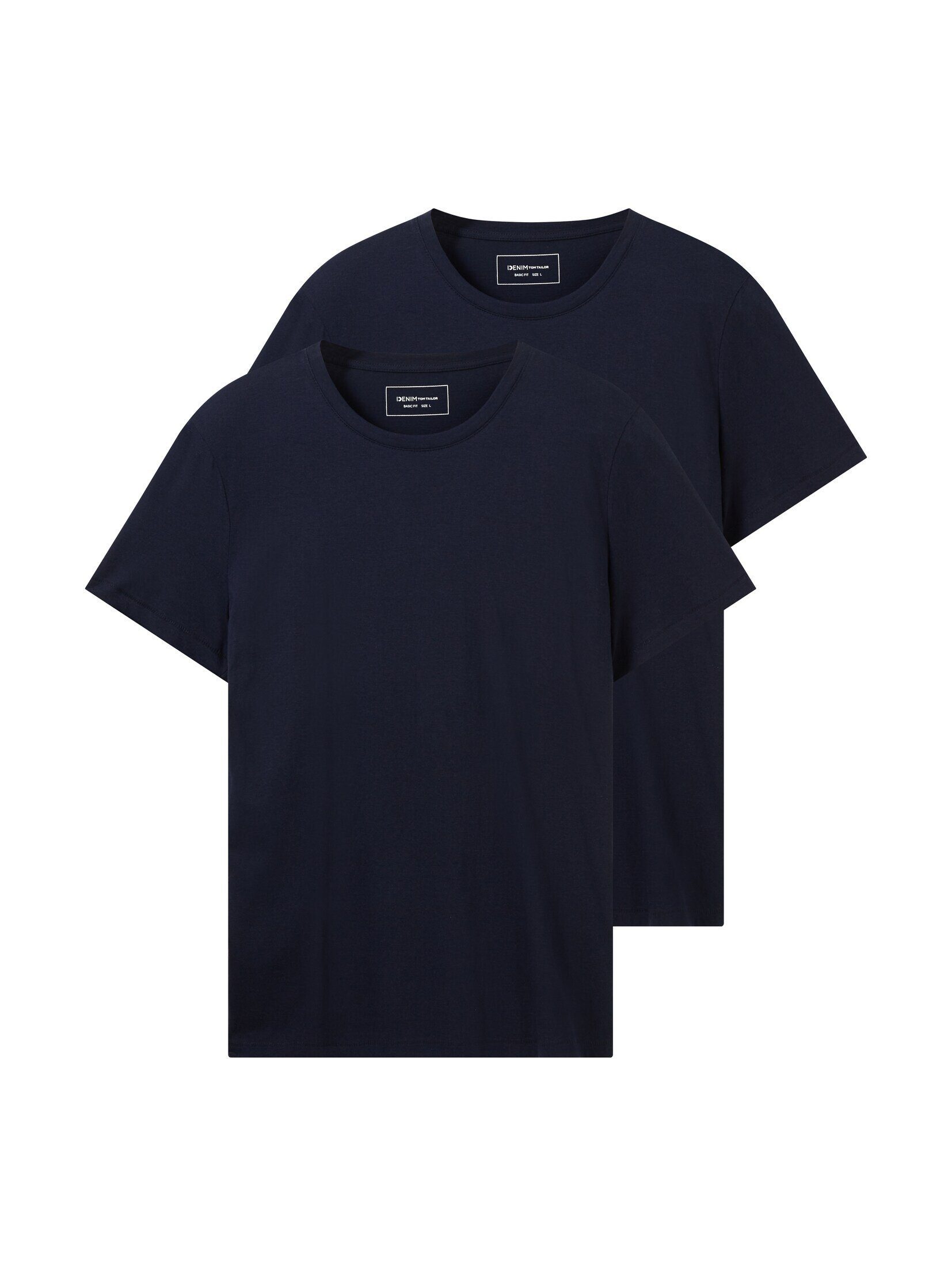 T-Shirt Denim im Basic Doppelpack TAILOR TOM T-Shirt