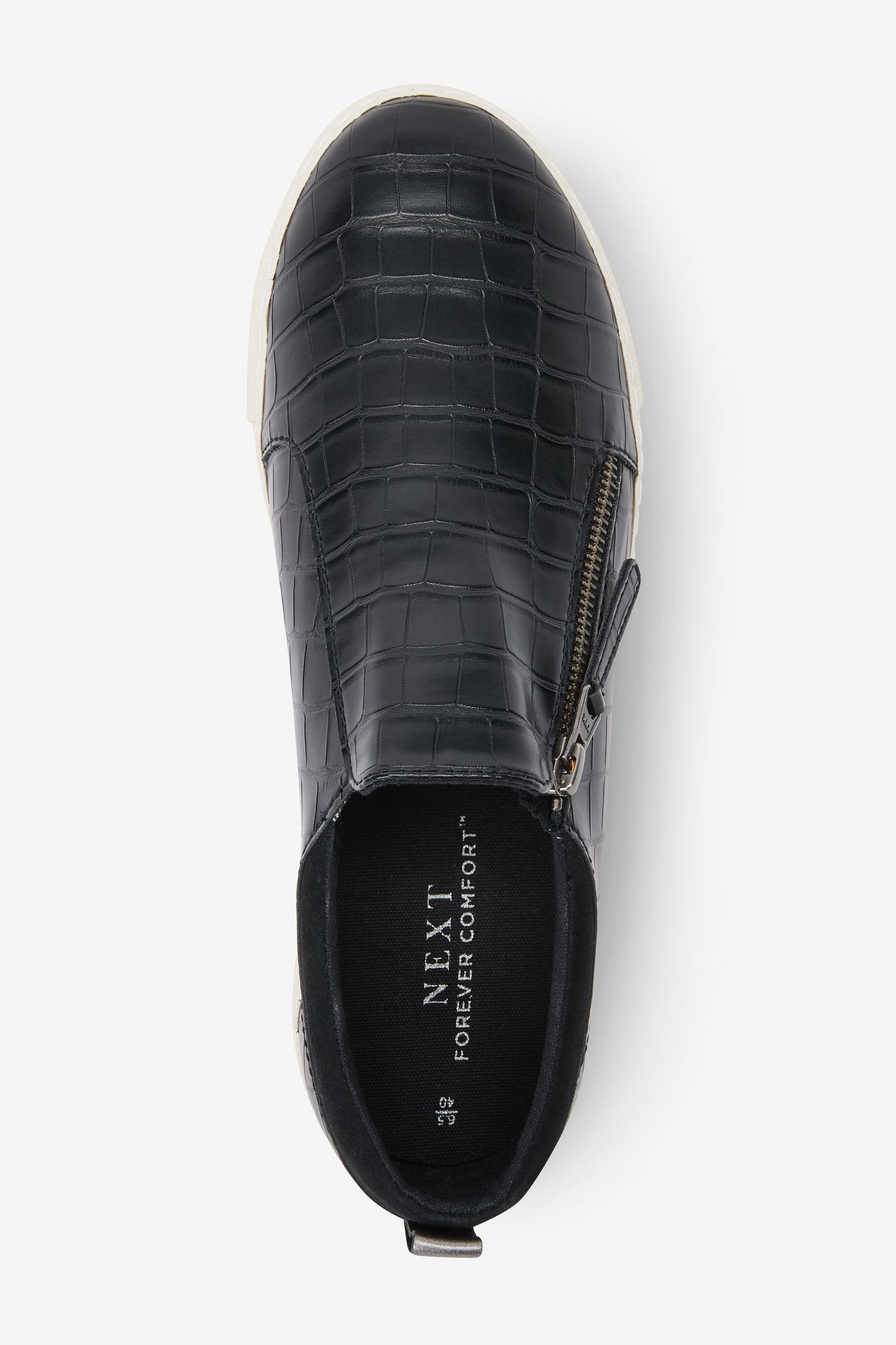 (1-tlg) Schlupfsneaker Reißverschluss mit Forever Comfort Next Black Sneaker