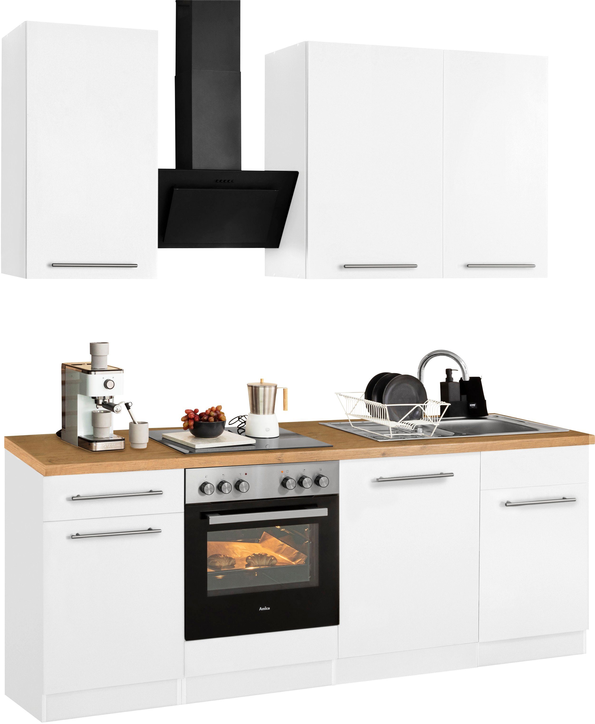 wiho Küchen Küchenzeile Unna, mit E-Geräten, Breite 220 cm günstig online kaufen