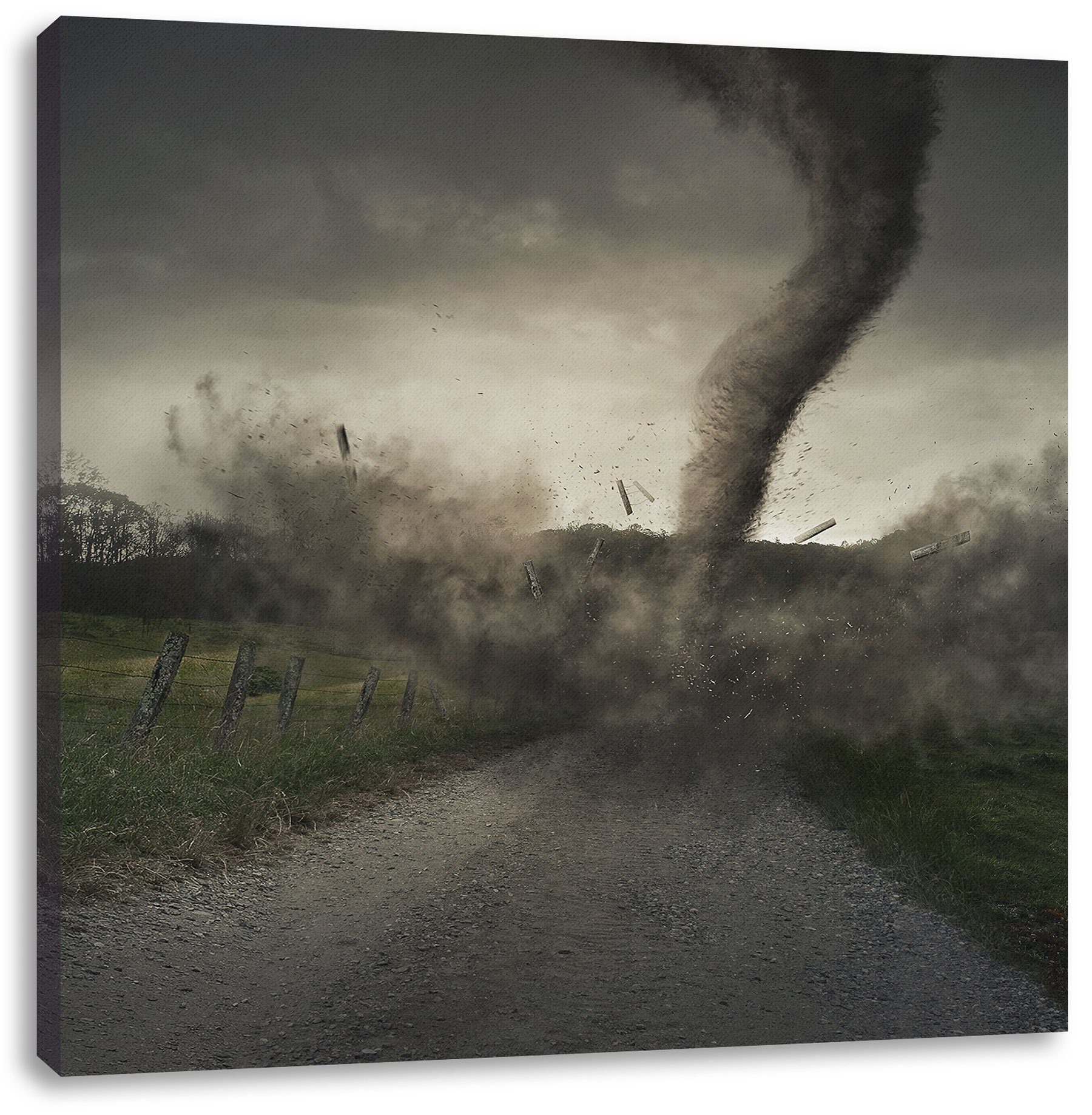 Pixxprint Leinwandbild Tornado, Tornado (1 St), Leinwandbild fertig bespannt, inkl. Zackenaufhänger