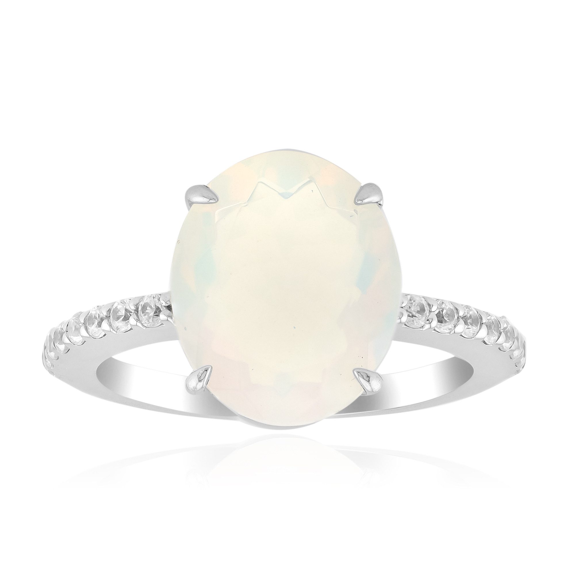 Cavill Silberring Cavill 2,35 ct Welo-Opal Ring oval 925 Sterling Silber platin (1-tlg)