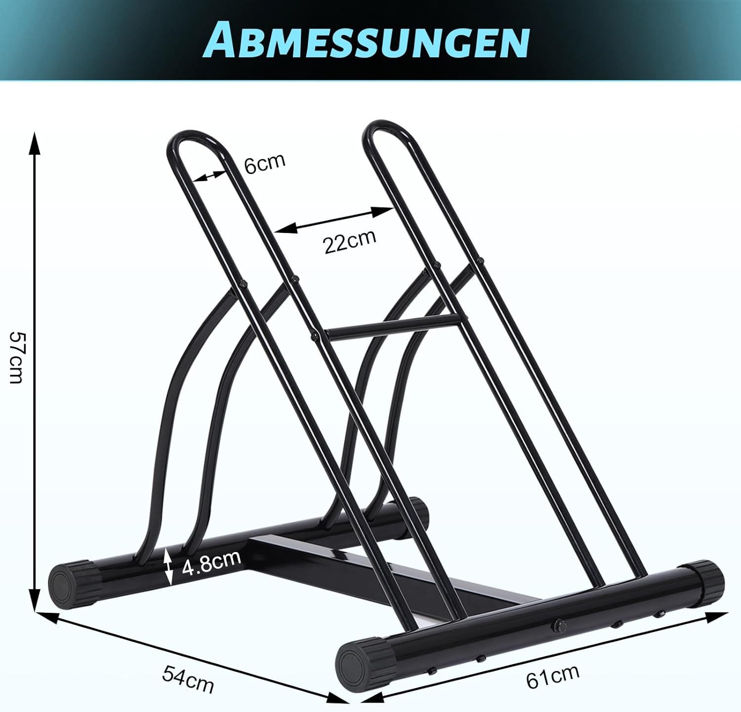 Woltu Fahrradständer (1-St), dreieckiger Bodenständer für 2 Fahrräder, aus Metall